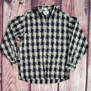 Vintage Mens The Territory Ahead Green and Black Abstract Houndstooth